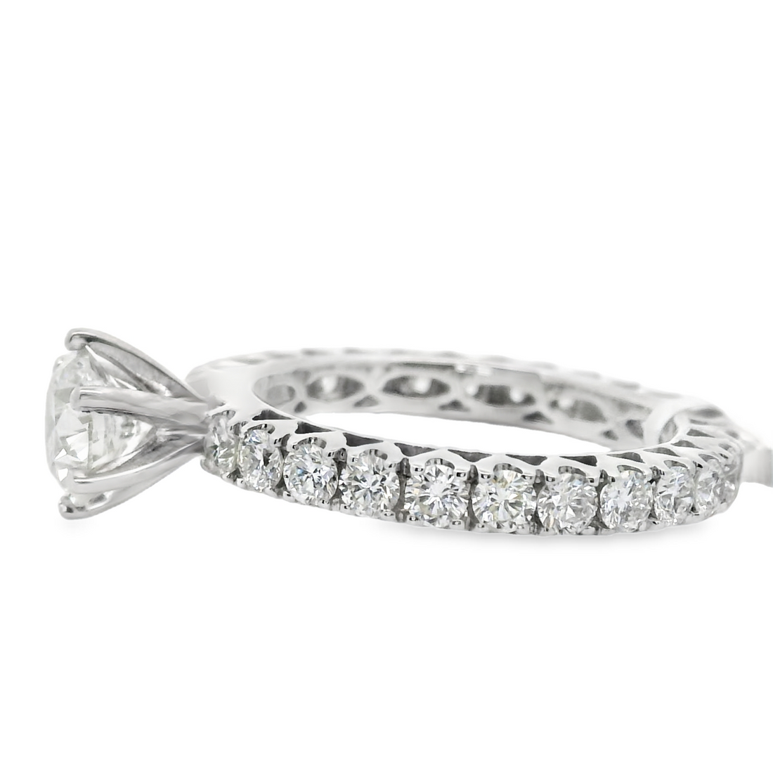 18kt White Gold Natural Round Brilliant Diamond Engagement Ring (1.59ct)
