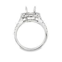 14kt White Gold Halo Natural Diamonds Semi-Mount Ring (1.28ct)