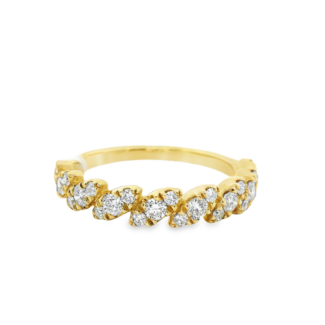 18kt Yellow Gold Natural Diamond Geometric Ring (0.54ct)