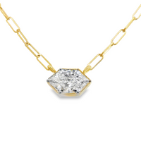 14kt Yellow Gold Lab-Grown Bezel Set Hexagonal-Cut Diamond Pendant (2.09ct)
