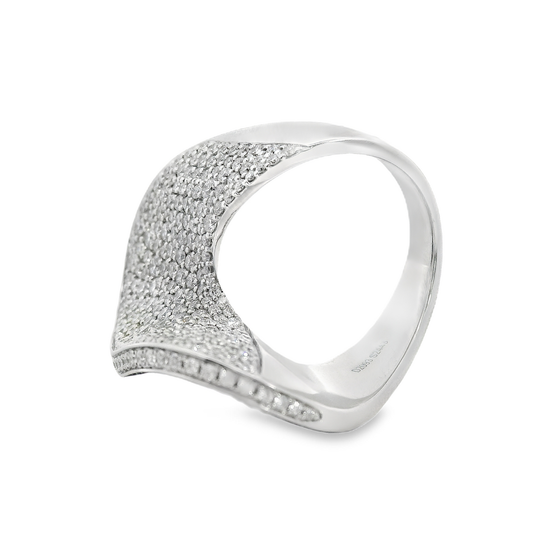 18kt White Gold Natural Round Diamonds and Sapphires Ring (4.53ct)