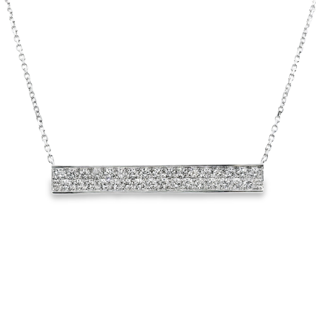 18kt White Gold Natural Diamond Bar Pendant (0.83ct)