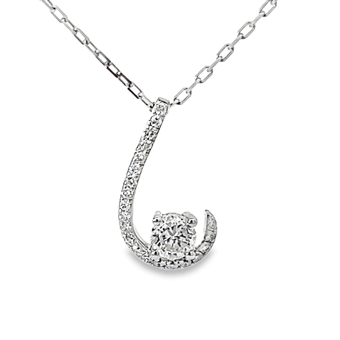 18kt White Gold Natural Diamond Free Form Pendant (0.58ct)