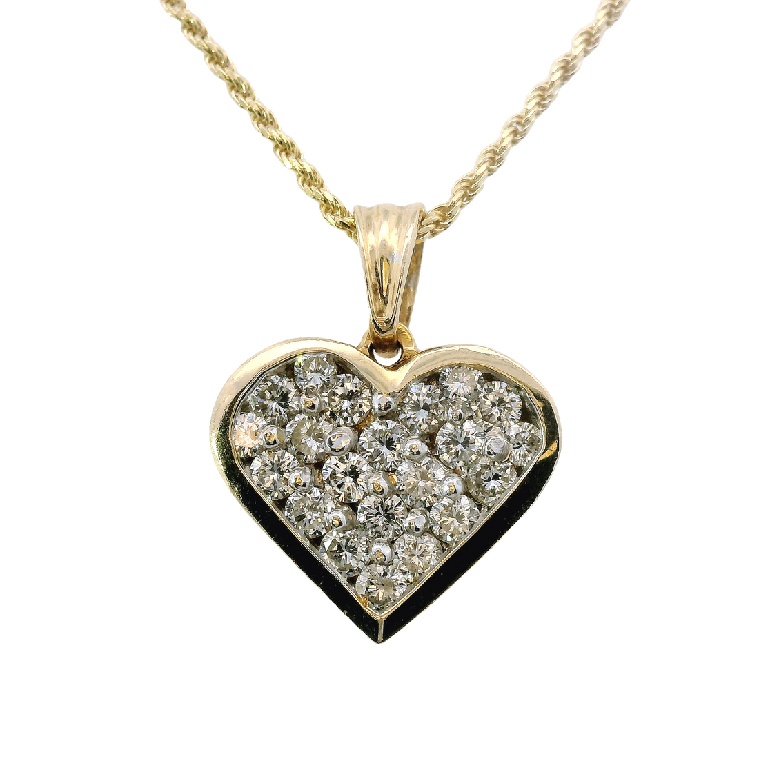 14kt Yellow Gold Natural Diamond Heart Pendant (0.97ct)