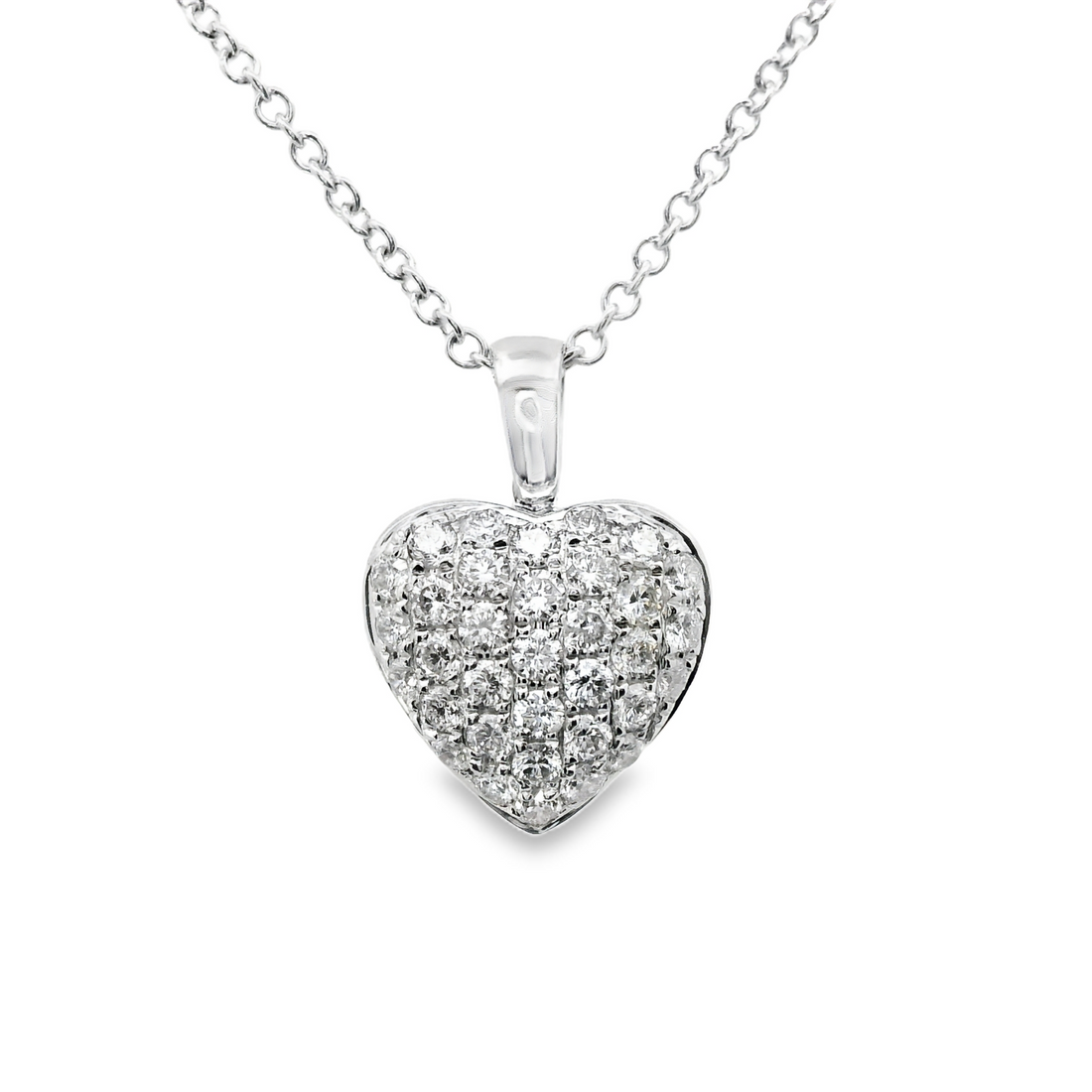18kt White Gold Natural Diamond Heart Pendant (0.47ct)