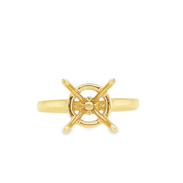 18K Yellow Gold Round Diamond Semi-Mount Ring (.20ct)