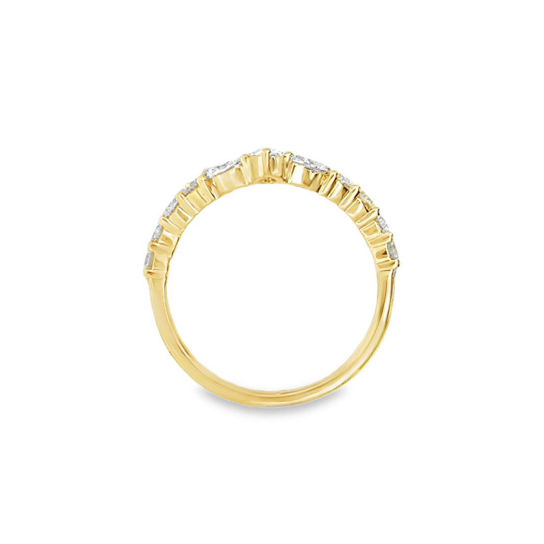 18kt White Gold Diamond Curved Ring (0.88ct)