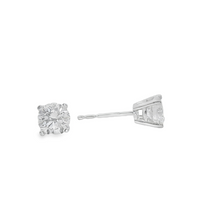 14kt White Gold Lab-Grown Round Diamond Four-Prong Stud Earrings (.95ct)