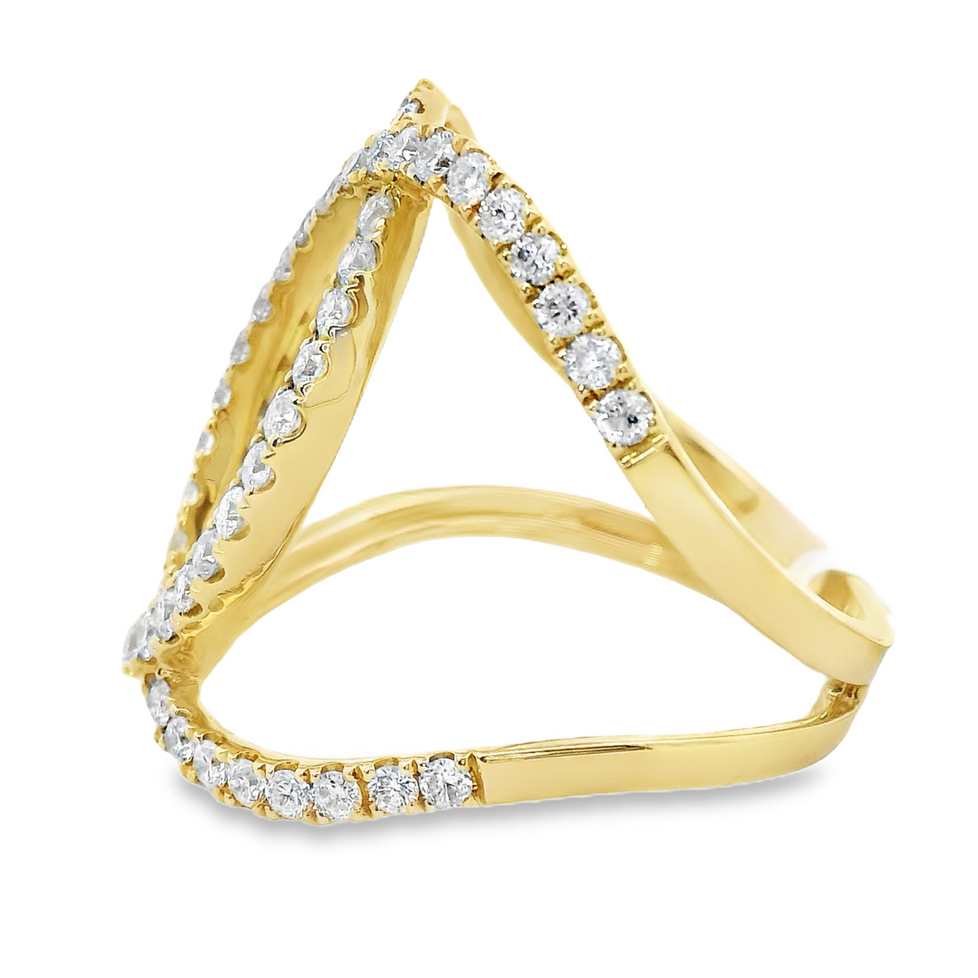 18kt Yellow Gold Natural Diamond Geometric Ring (0.72ct)