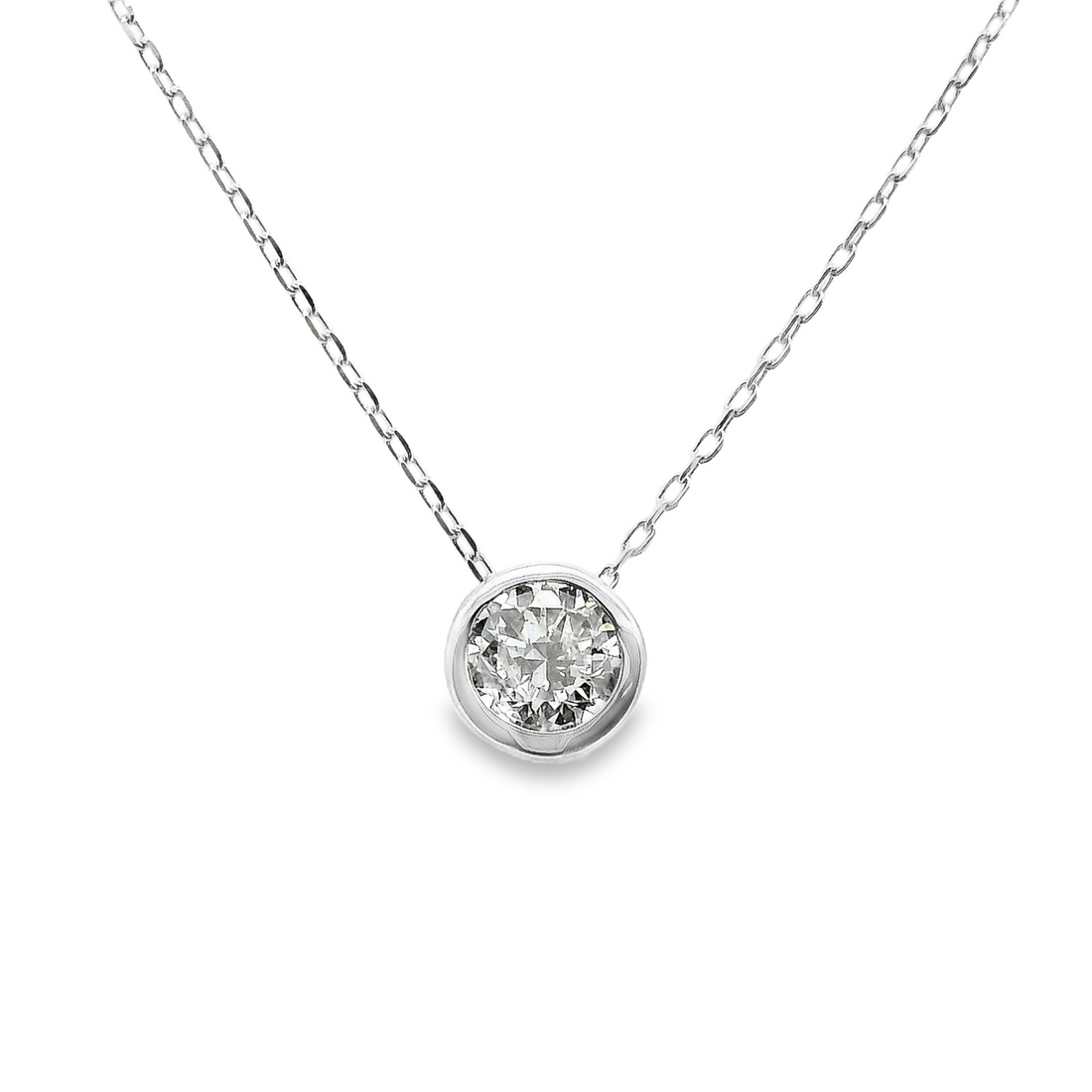 18kt White Gold Natural Diamond Solitaire Pendant (0.31ct)