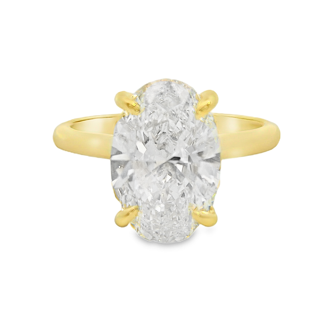 14kt Yellow Gold Lab-Grown Oval Diamond Engagement Ring (2.93ct)