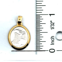 18kt Two-Tone Gold Italian Made Baptism Medal (2.4g)