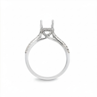 18kt White Gold Full-Cut Diamond Hidden Halo Semi-Mount Ring (.26ct)