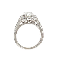 18K White Gold Natural Diamond Halo Engagement Ring (2.45ct)