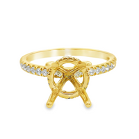 18kt Yellow Gold Natural Round Diamond Semi-Mount Ring (.40ct)