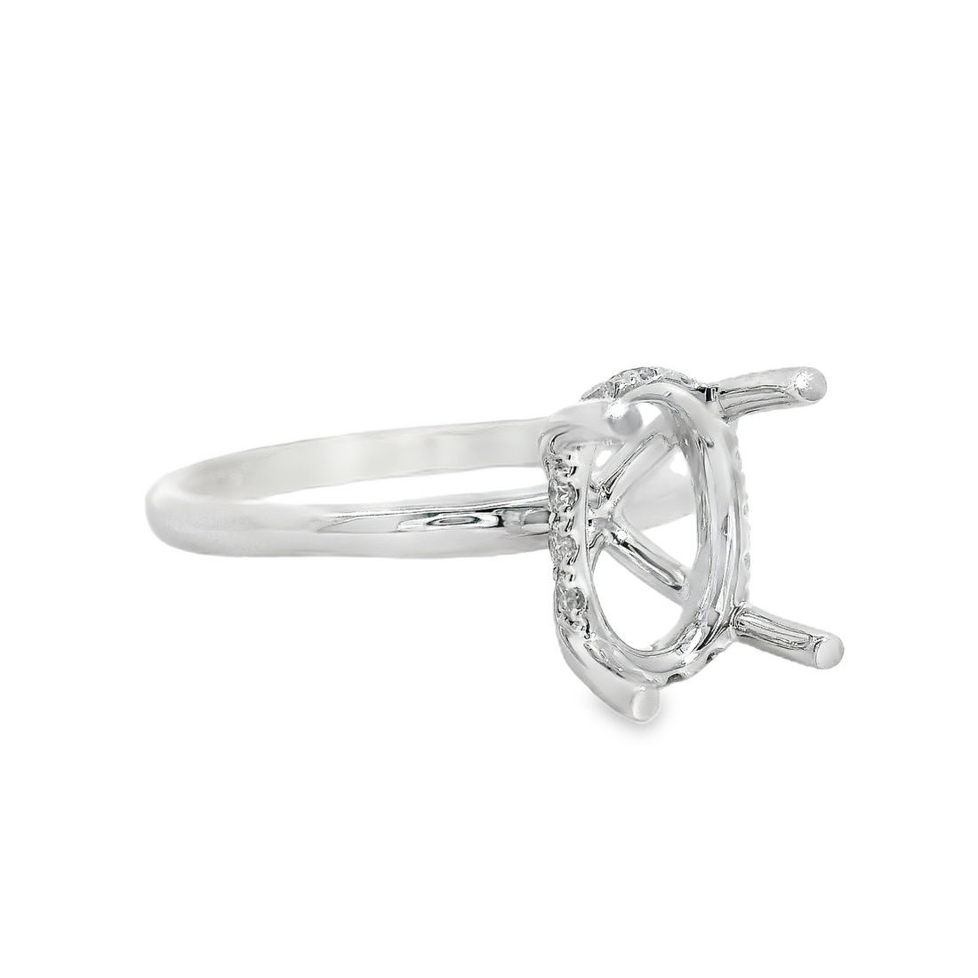 18kt White Gold Natural Round Diamond Semi-Mount Ring (.12ct)