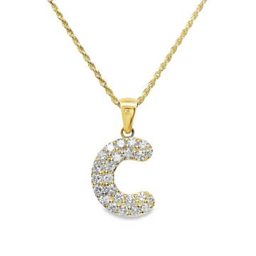 14kt Yellow Gold Lab-Grown Diamond Initial Pendant Pendant (0.73ct)