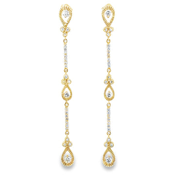 14kt Yellow Gold Natural Diamonds Drop Earrings (1ct)