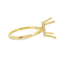 18kt Yellow Gold Natural Round Diamond Semi-Mount Ring (.11ct)