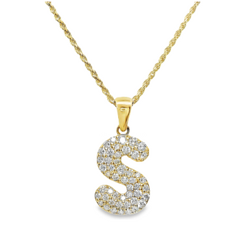 14kt Yellow Gold Lab-Grown Diamond Initial Pendant Pendant (0.58ct)