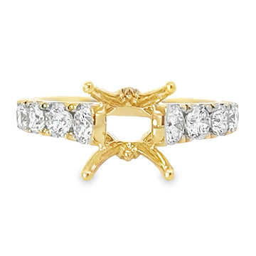 18K Yellow Gold Natural Diamond Semi-Mount Ring (1.09ct)