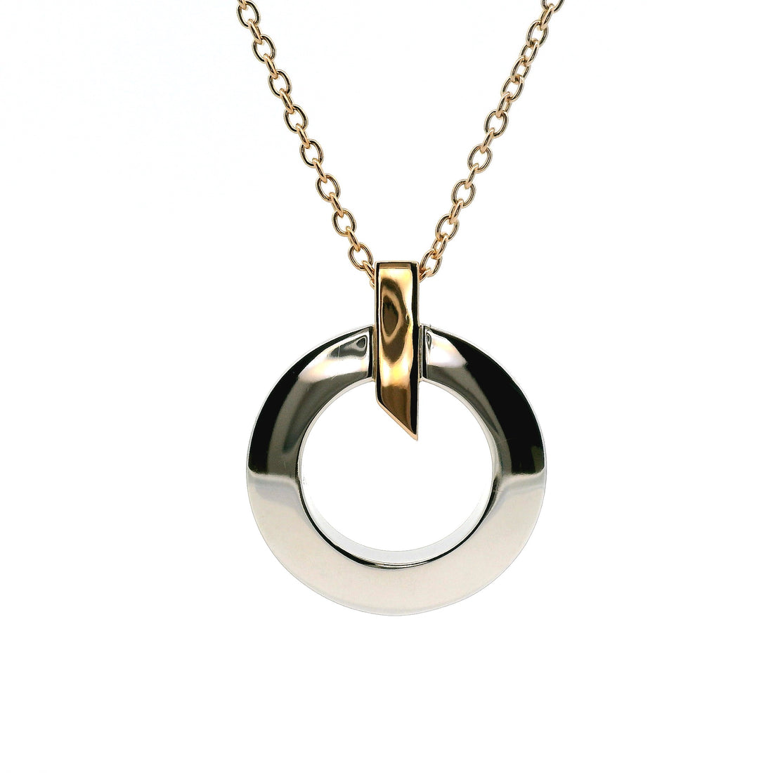 18kt Two-Tone White and Rose Gold Italian Made Necklace (12.96g)