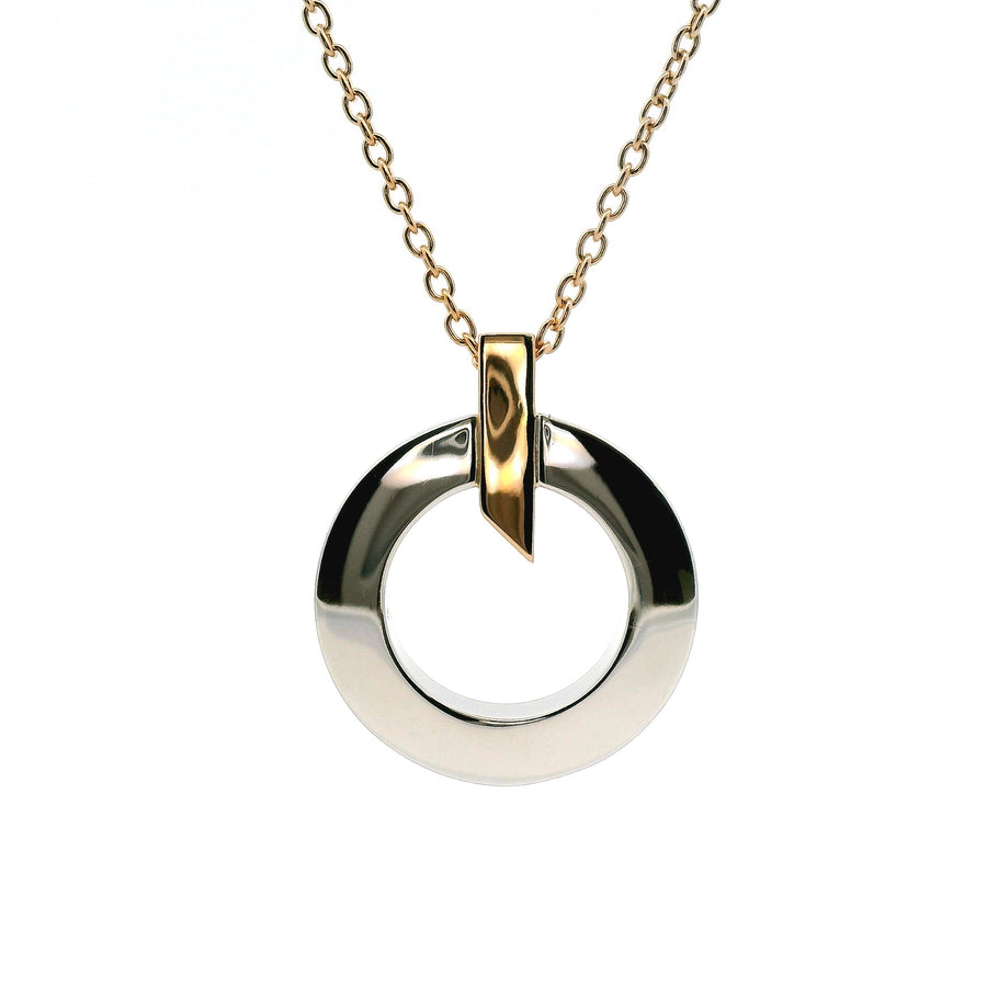 18kt Two-Tone White and Rose Gold Italian Made Necklace (12.96g)