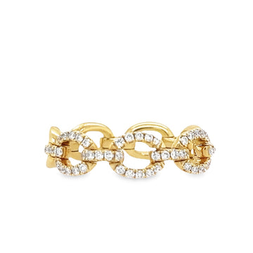 18kt Yellow Gold Natural Diamond Flexible Ring (0.3ct)