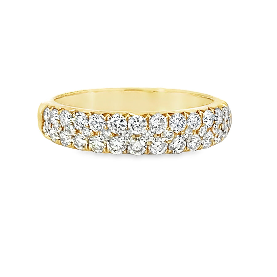 18kt Yellow Gold Diamond Pave Ring (0.68ct)