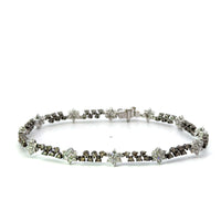 18kt White Gold Natural Round Diamond and Natural Chocolate Diamond Tennis Bracelet (2.88ctw)