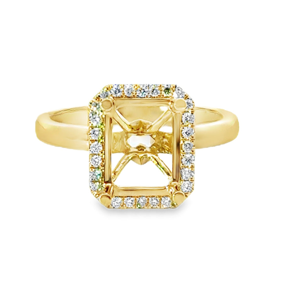 18kt Yellow Gold Natural Round Diamond Semi-Mount Ring (.16ct)