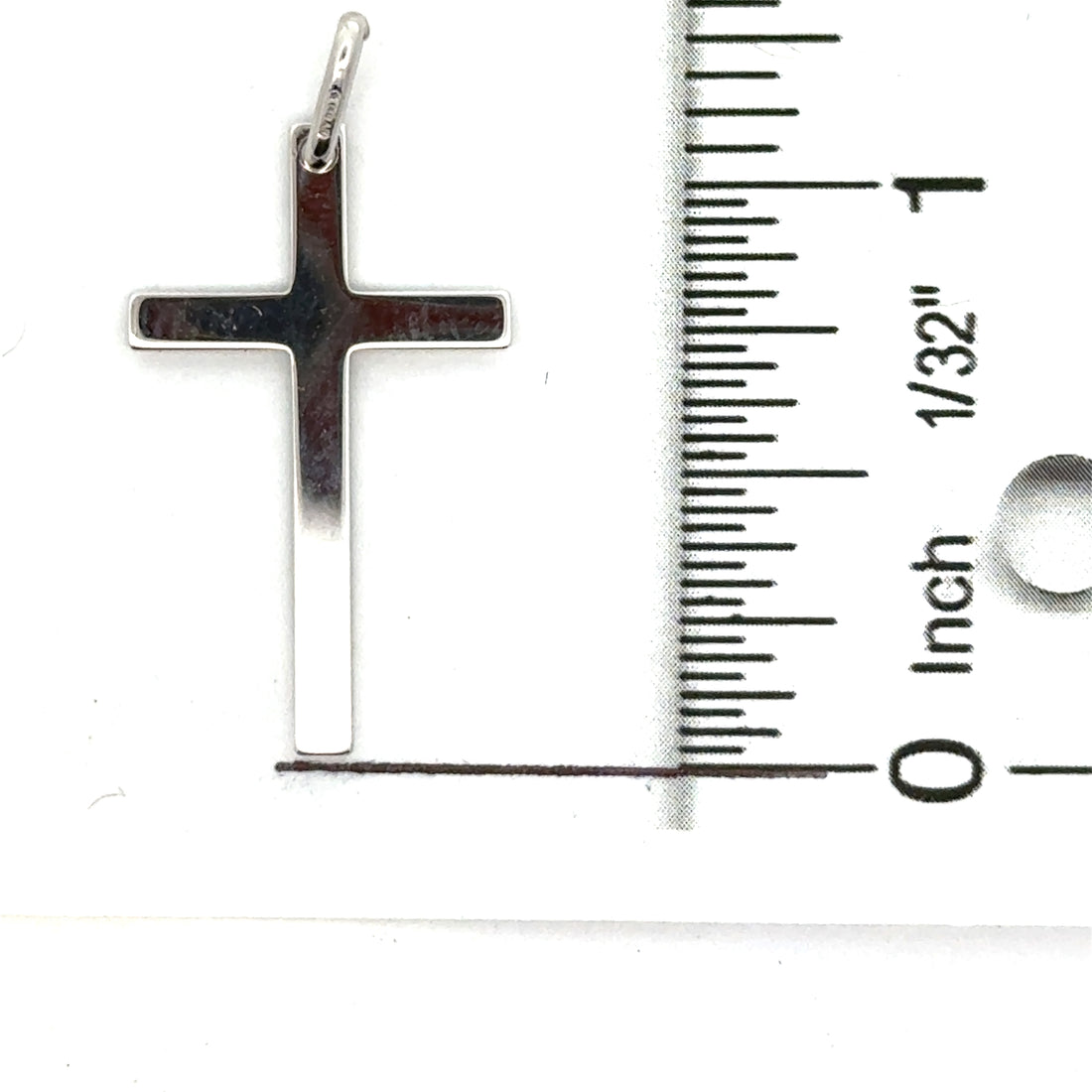 18kt White Gold Italian Made Cross Charm (1.46g)