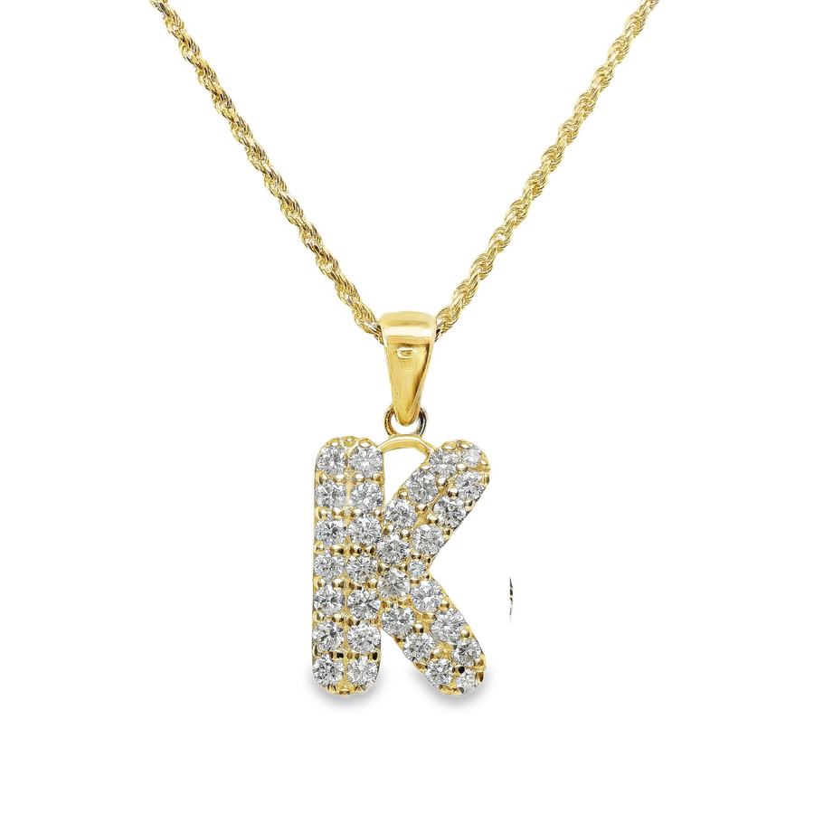 14kt Yellow Gold Lab-Grown Diamond Initial Pendant Pendant (0.71ct)
