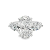 14kt White Gold Lab-Grown Oval and Pear Diamond Engagement Ring (5.00ct)