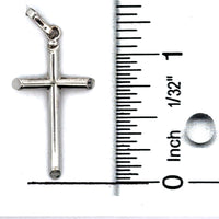 18kt White Gold Italian Made Cross Pendant (1.45g)