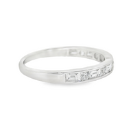 18kt White Gold Natural Baguette Diamond Wedding Ring (.51ct)