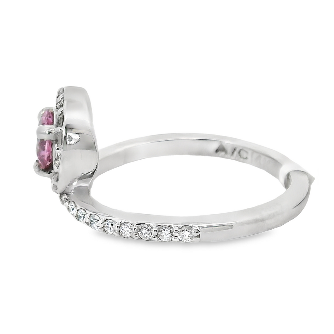 14kt White Gold Round Natural Diamonds and Round Natural Sapphire Ring (0.84ct)