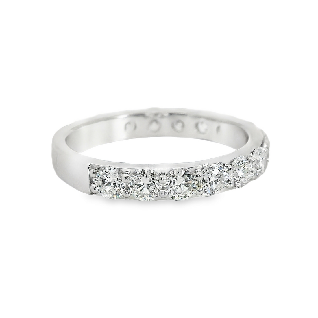 14kt White Gold Lab-Grown Round Diamond Shared Prong Wedding Ring (1.60ct)