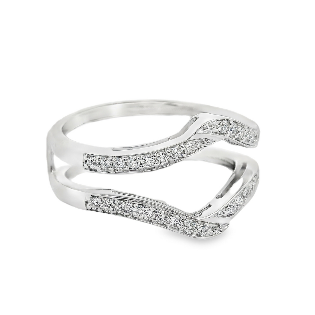 14kt White Gold Lab-Grown Round Diamond Ring Guard (.26ct)