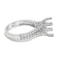 18K White Gold Natural Round Diamond Split Shank Semi-Mount Engagement Ring (.73ct)