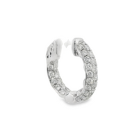 18kt White Gold Round Diamond Small Hoop Earrings (1.31ct)