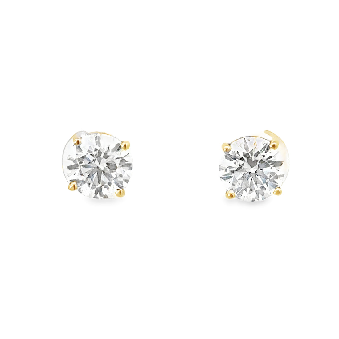 14kt Yellow Gold Lab-Grown Round Diamond Studs (2.52ct)