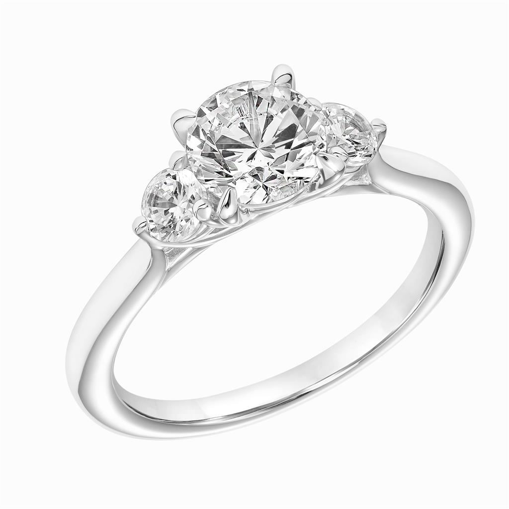 14kt White Gold Natural Round Diamond Semi-Mount Ring (.40ct)