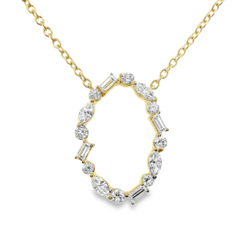 18kt Yellow Gold Natural Diamond Circle Pendant (0.41ct)