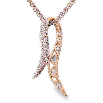 Tacori 18kt Rose Gold Natural Diamond Susan B. Komen Breast Cancer Awereness Estate Pendant (.50ct)