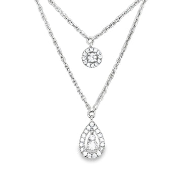 18kt White Gold Natural Diamond Necklace (0.2ct)