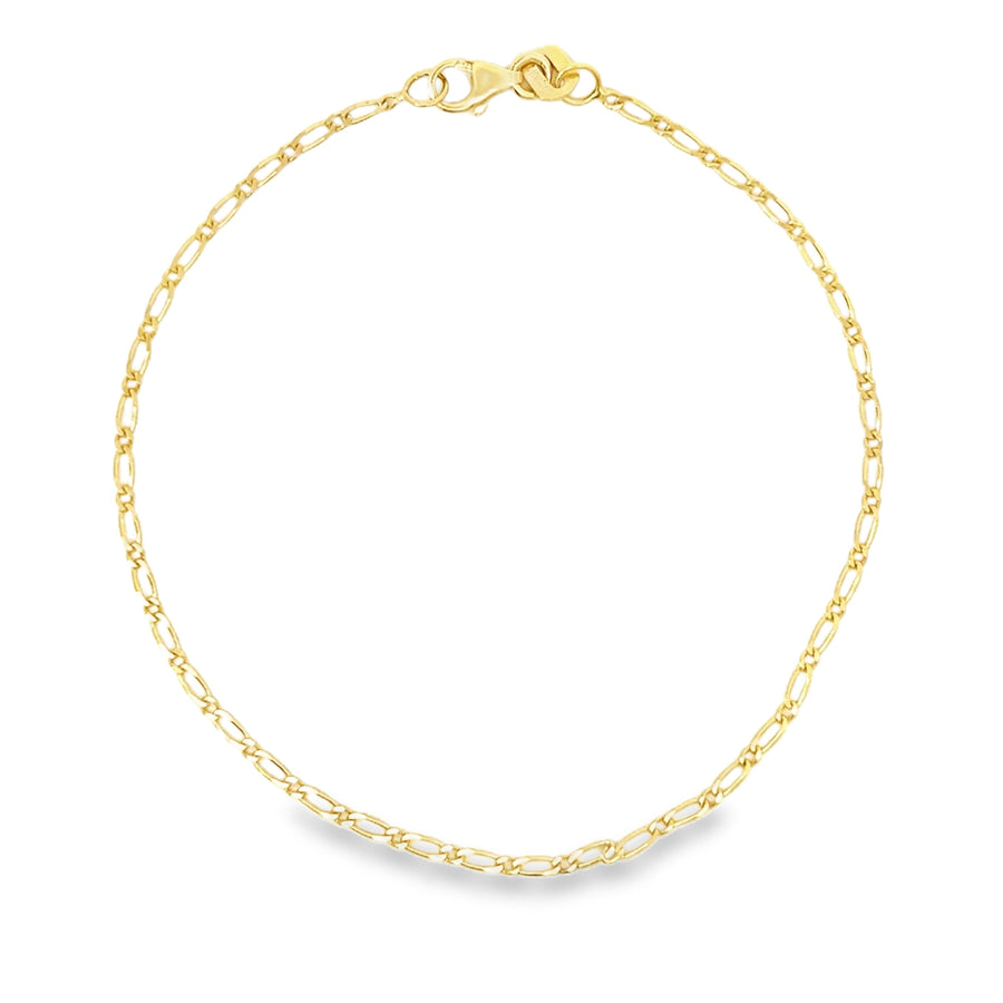 14K Yellow Gold 7" 1.54mm Open Link Bracelet (1.05g)