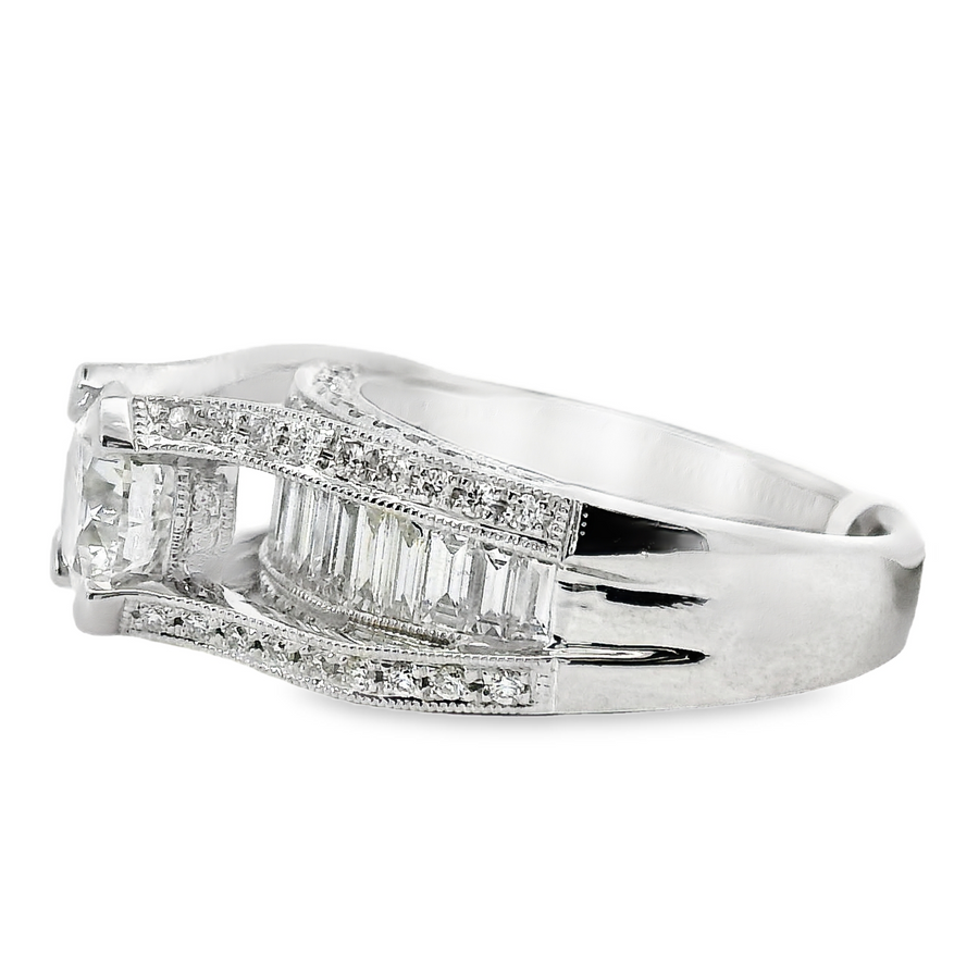 18kt White Gold Lab-Grown Round Diamond Engagement Ring (2.68ct)