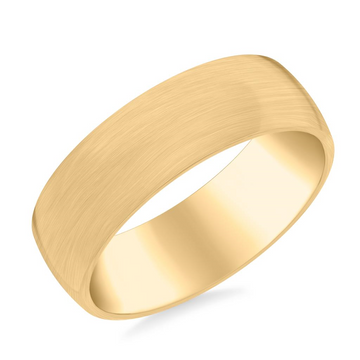 Goldman 14kt Yellow Gold 7mm Matte Finish Euro Low Dome Wedding Band