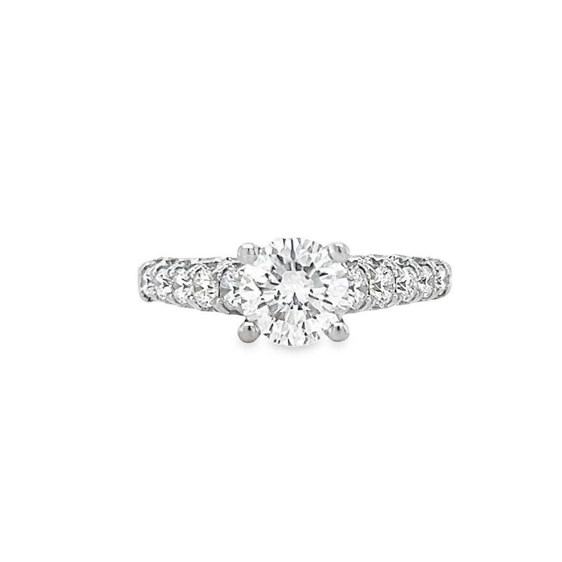 18K White Gold Natural Round Brilliant Diamond Engagement Ring (1.01ct)